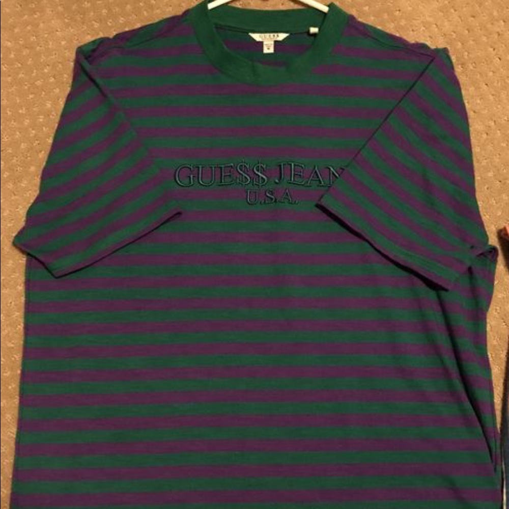 Guess ASAP Rocky Stripe Tee Green Purple